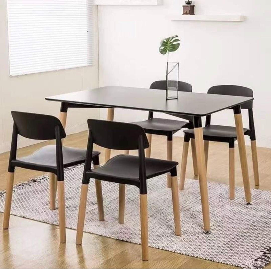 Scandinavian Nordic Dining table set/Coffee table (Category: Tables & Sets) located in Trece Martires City. Submitted by jackybells (Listing ID 1190272906, Image 2). Description: Nordic Dining table and Coffee table sets ✅round wood/glass dining table ✅rectangular wood/glass dining table ✅square wood/glass dining table ✅nordic chair - white, black, & gray ✅nordic padded chair - black only Mode of payment: COD, gcash, bank transfer Free delivery i