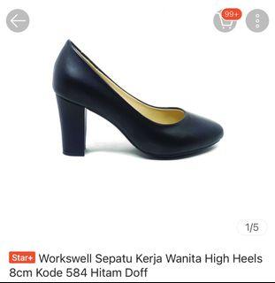Sepatu kerja high heels wanita 8 cm