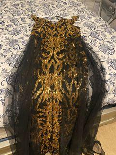 Sequin gold and black dress