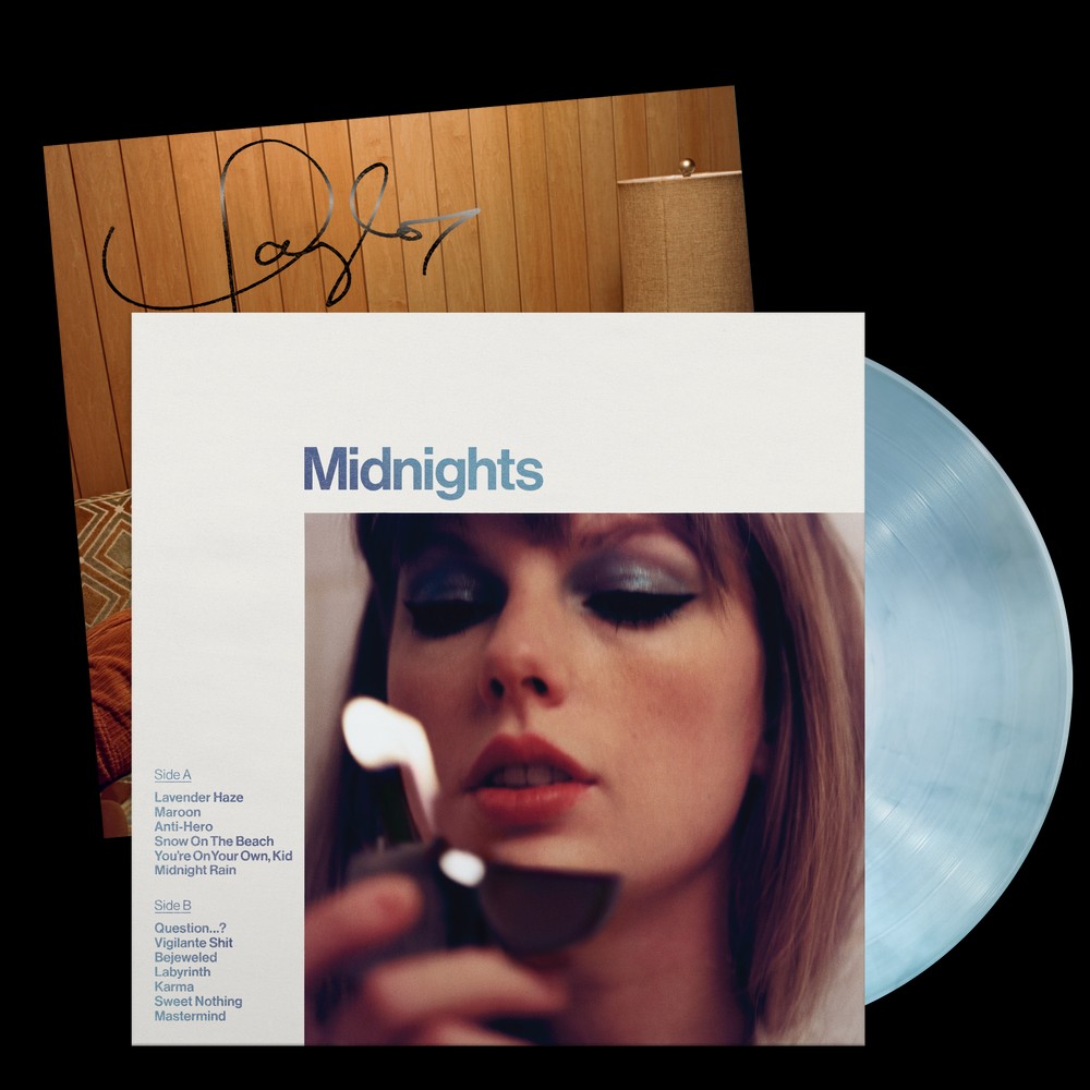 SIGNED VINYL) Taylor Swift - Midnights: Moonstone Blue Edition