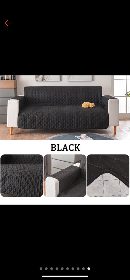 Sofa Cover 3 Seater (BLACK), Furniture & Home Living, Bedding & Towels on Carousell