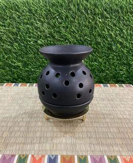 Stoneware Black Handmade Aroma Oil Diffuser 3.5" x  3" inches