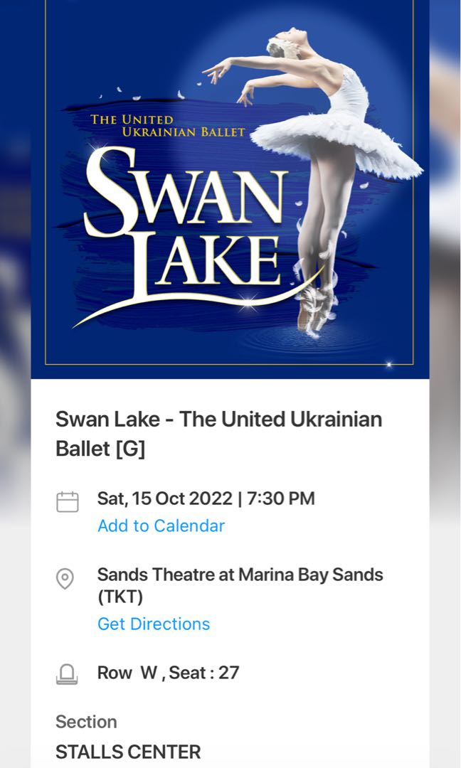 Swan Lake, Tickets & Vouchers, Event Tickets on Carousell