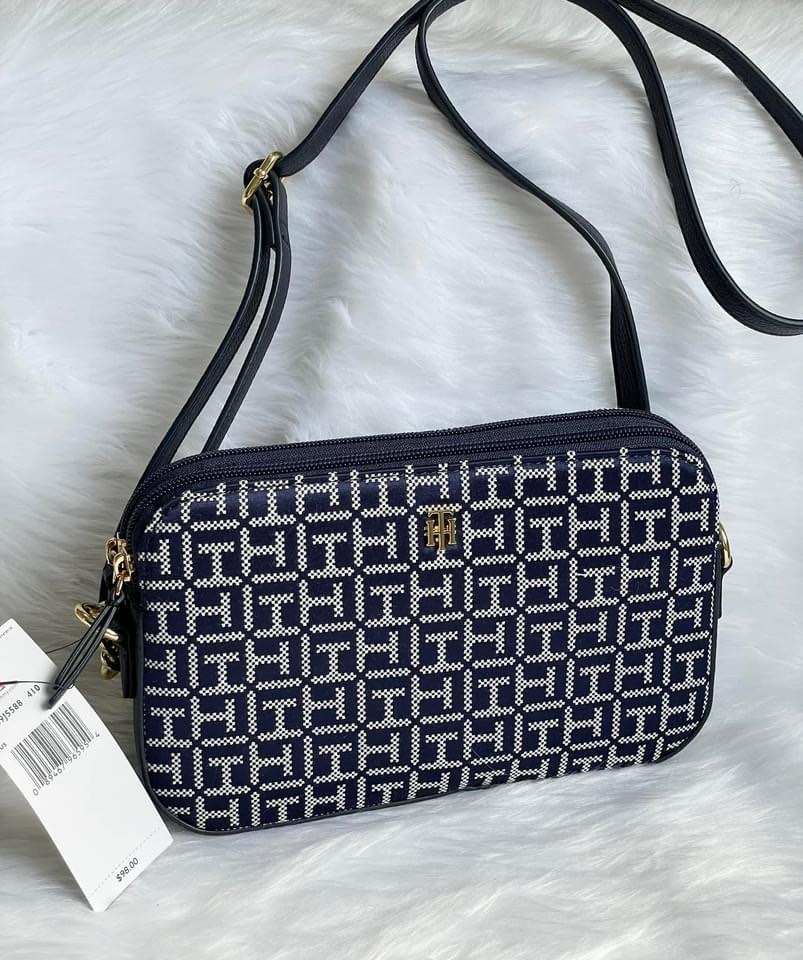 Tommy Hilfiger Double Zip Crossbody, Women's Fashion, Bags & Wallets