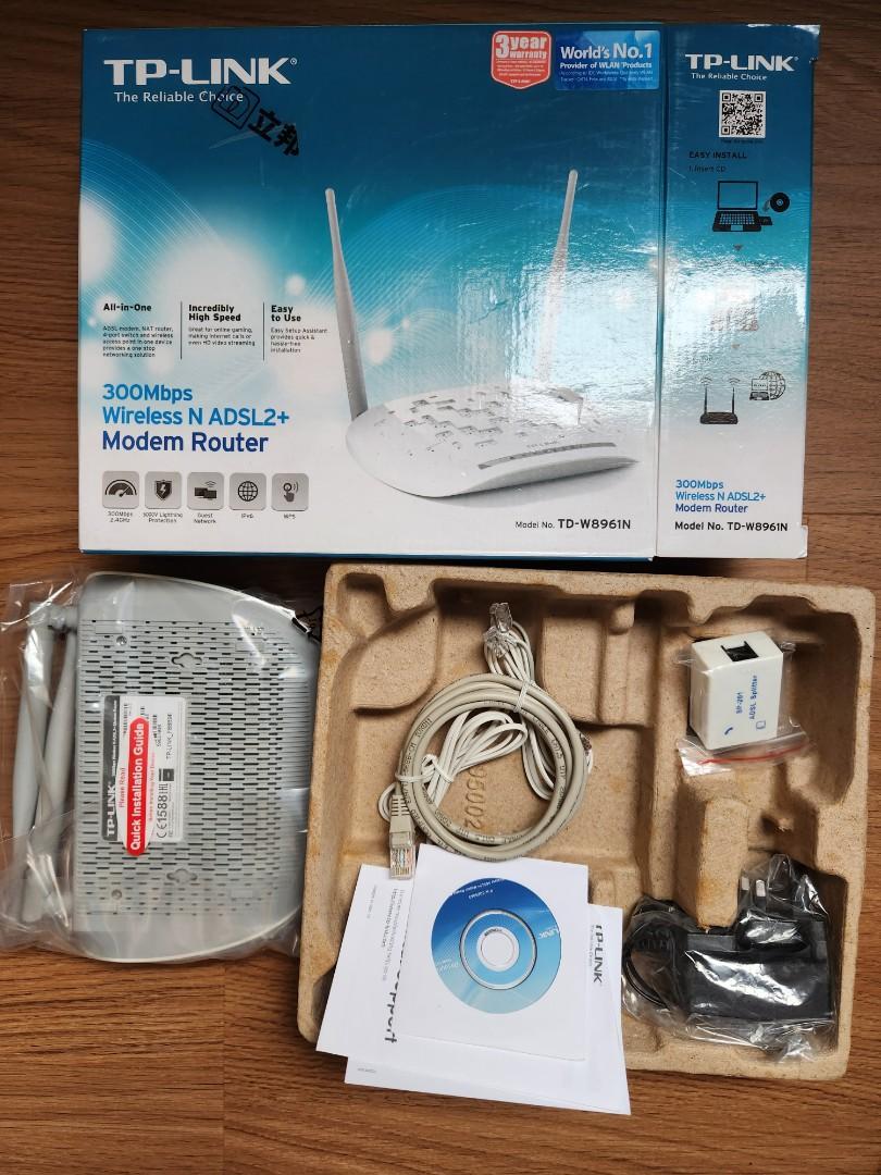 TP Link 300mbps Wireless N ADSL2+ Modem Router, Computers & Tech, Parts ...