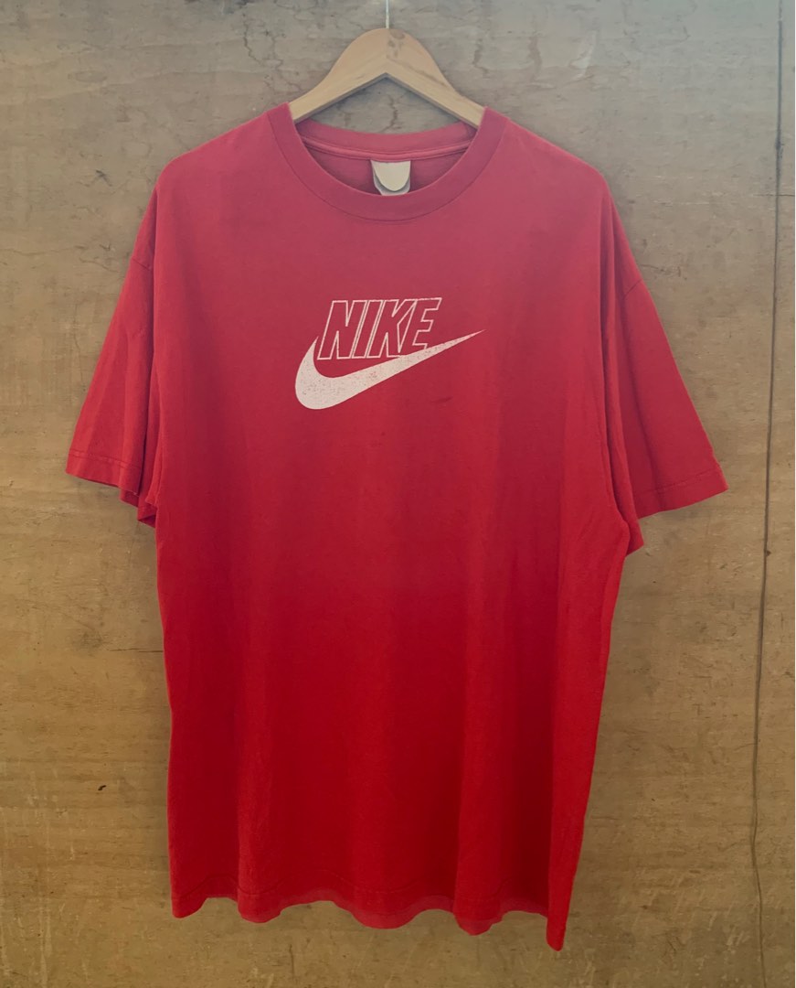 Vintage Nike shirt (red-white swoosh) y2k early 2000s gray tag, Men's ...