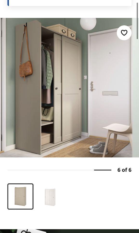 Wardrobe w sliding doors Hauga Ikea, Furniture & Home Living, Furniture