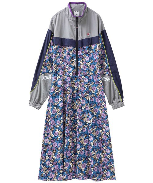 X-girl GRANDMA FLORAL TRACK DRESS