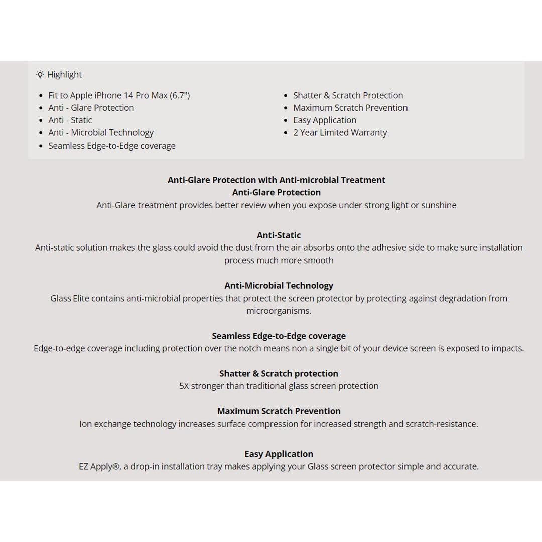 ZAGG Glass Plus Edge for iPhone 14 [ Pro Max / Pro / Plus