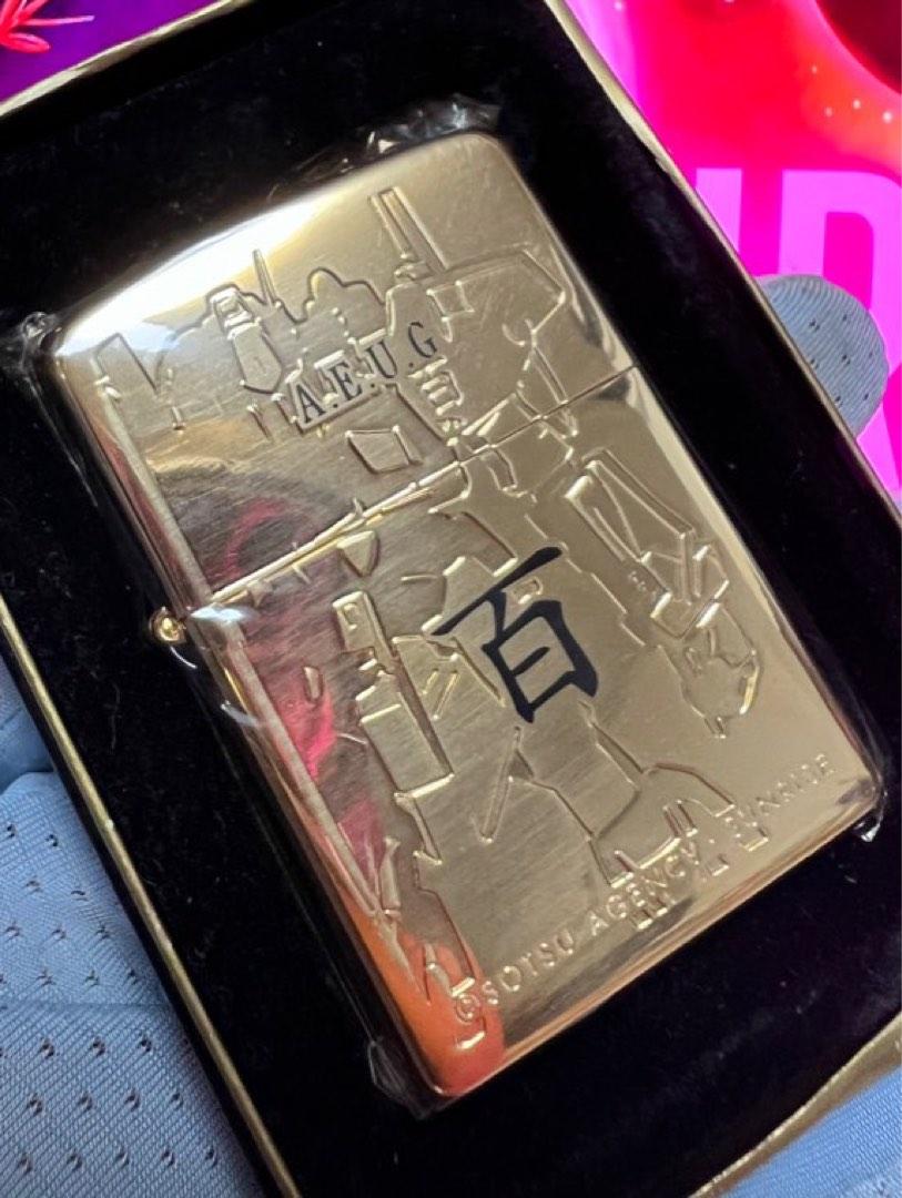 🔥 ZIPPO 🔥2003年日版機動戰士-高達AEUG 百式鍍金蝕刻限量版古董