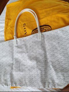 GOYARD AUTHENTIC St Louis PM Reversible Tote Bag & Necessaire Pouch White  New