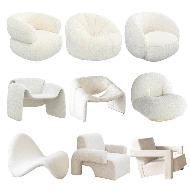 1 seater Sofa Armchair Fully Customisation in High Quality Boucle Fabric Italian Velvet Fabric Cat Proof Suede Fabric Cotton Linen Fabric Water