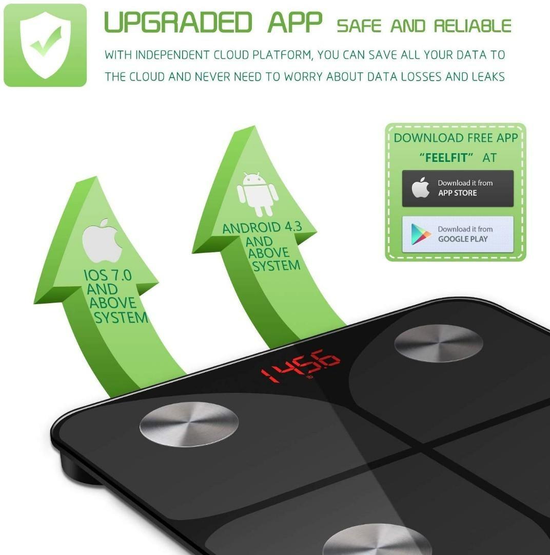 3636) KAMTRON Smart Body Fat Scales Bathroom Scales Body Composition