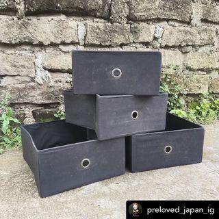 4 Black Foldable Box Organizer