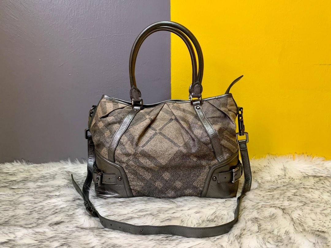 Authentic Burberry Shimmer Check Large Tote Bag Luxury Bags
