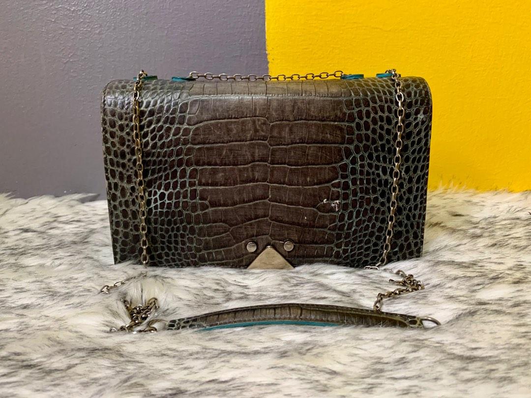 Emporio armani real leather small shoulder bag with hotsell chain
