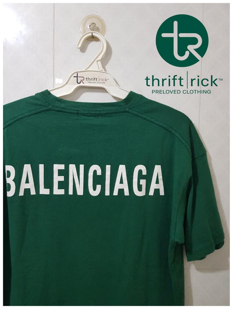Balenciaga Back Logo Tshirt Green  Synergy Sourcing