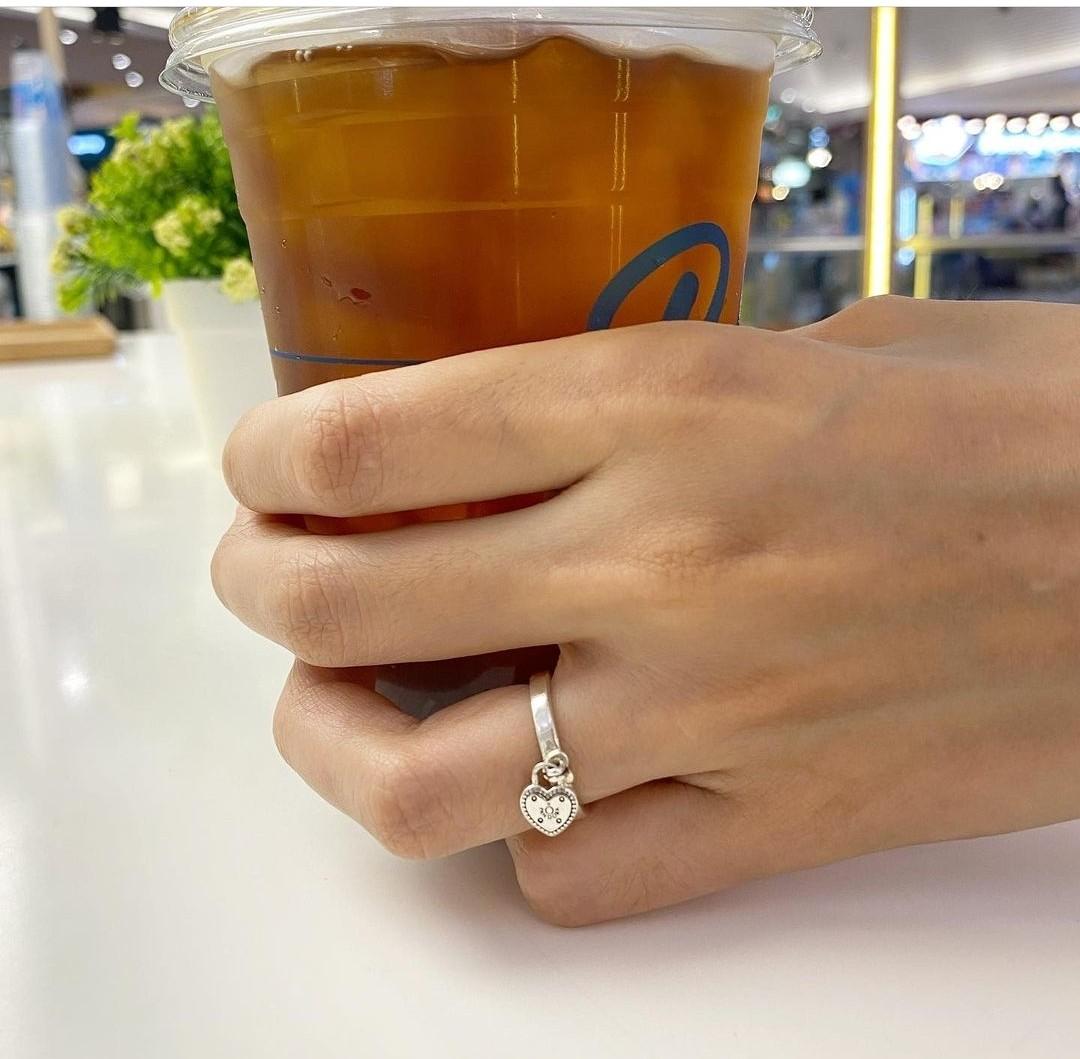 Pandora ring with dangling heart sale