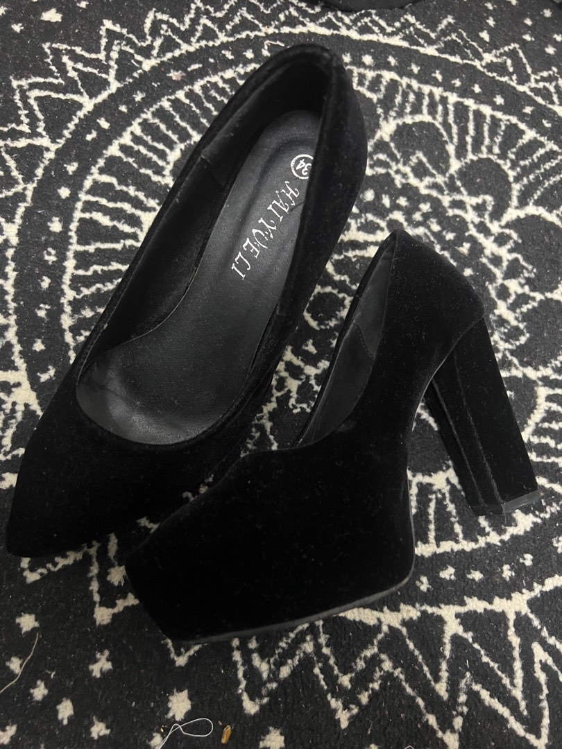 Black velvet wedge heels new arrivals