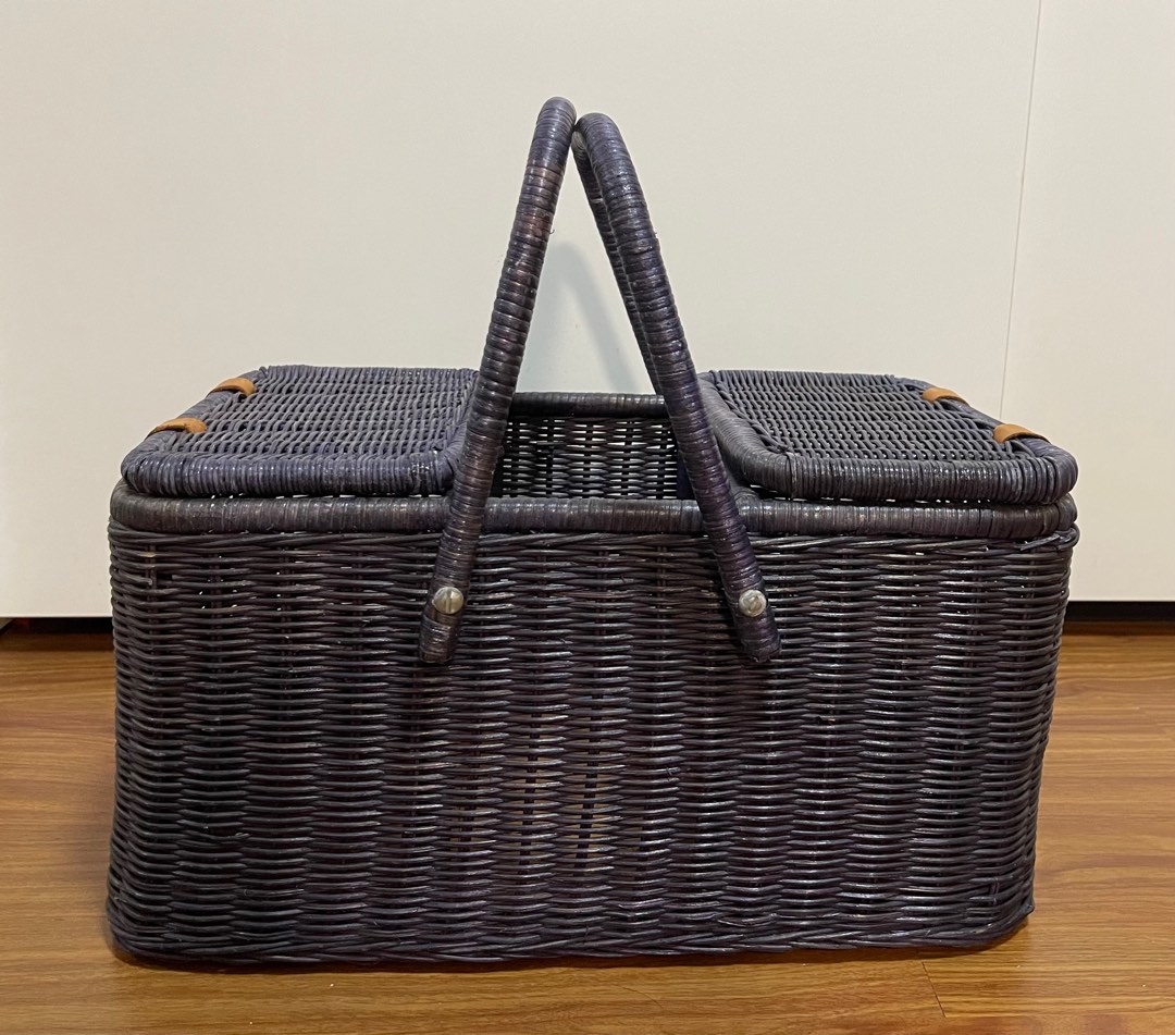 Blue picnic basket. Ikea, Furniture & Home Living, Home Improvement