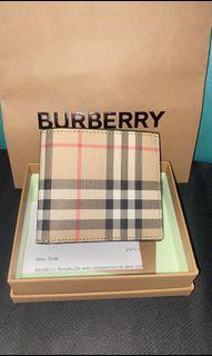 BURBERRY  寶格麗格紋帆布8卡短夾80166111