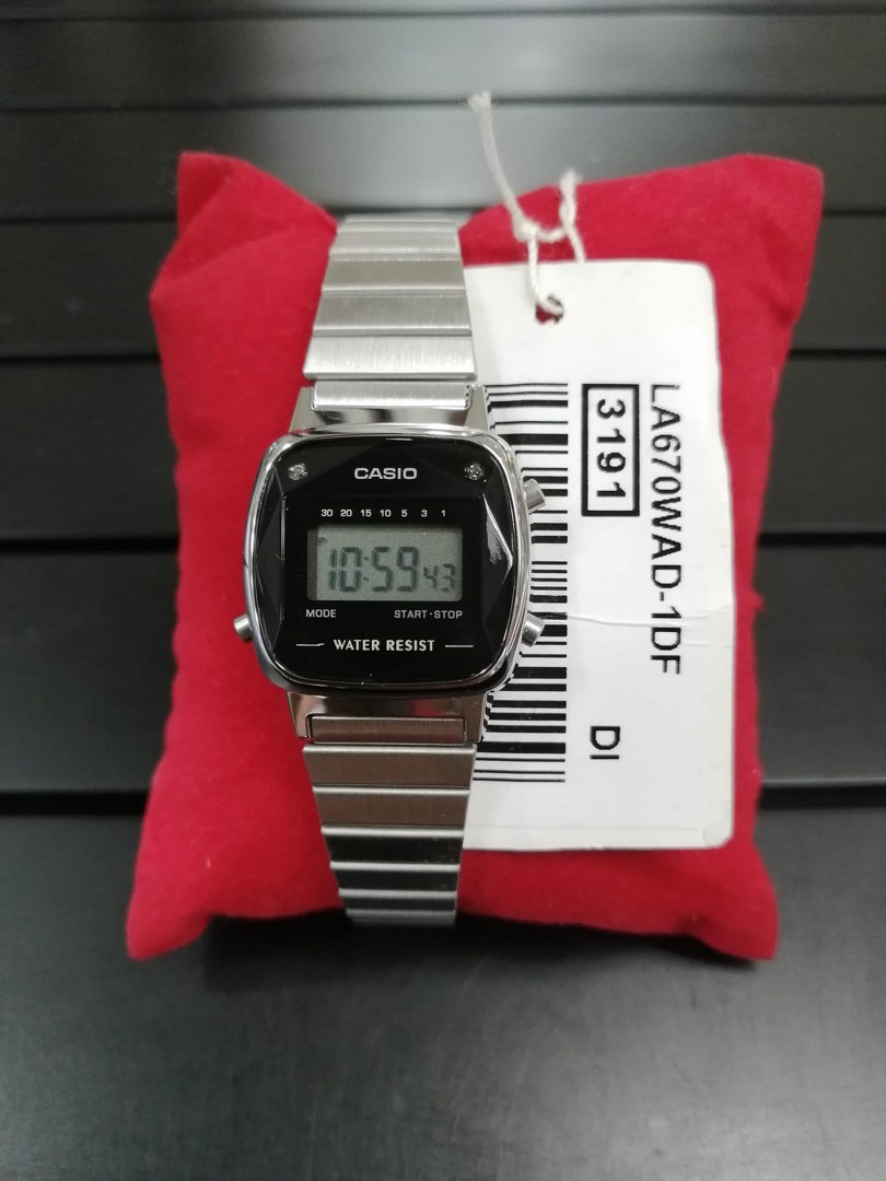 CASIO LA670WAD-1DF OROLOGIO DONNA DIAMANTI ACCIAIO DIGITALE NERO SOTTOCOSTO