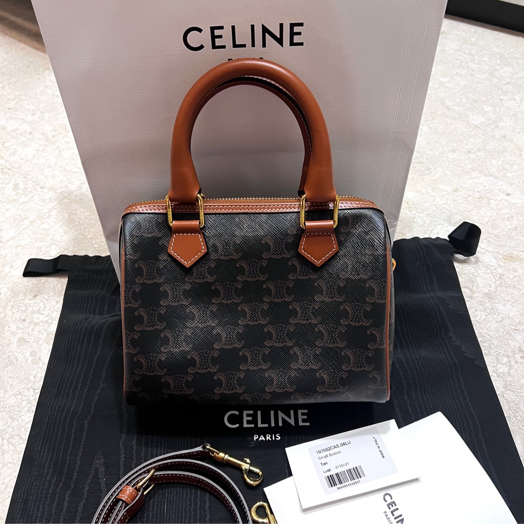 Celine small boston triomphe canvas, Women's Fashion, Bags & Wallets