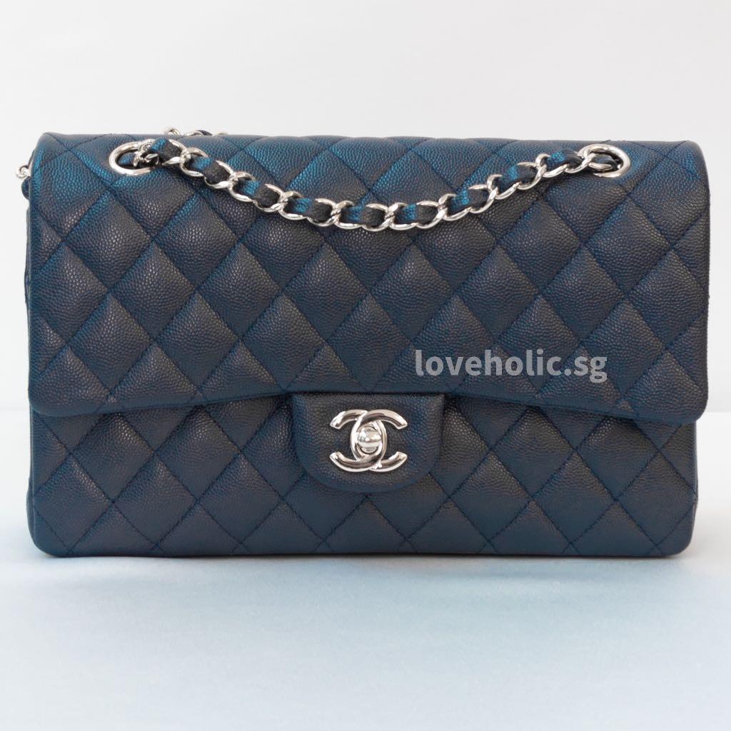Chanel Classic Flap Medium  Midnight Blue Caviar Gold Hardware, Luxury,  Bags & Wallets on Carousell