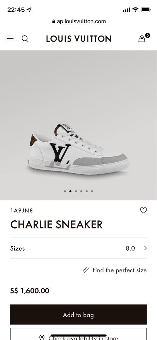 LOUIS VUITTON Charlie Sneakers Women Size 38