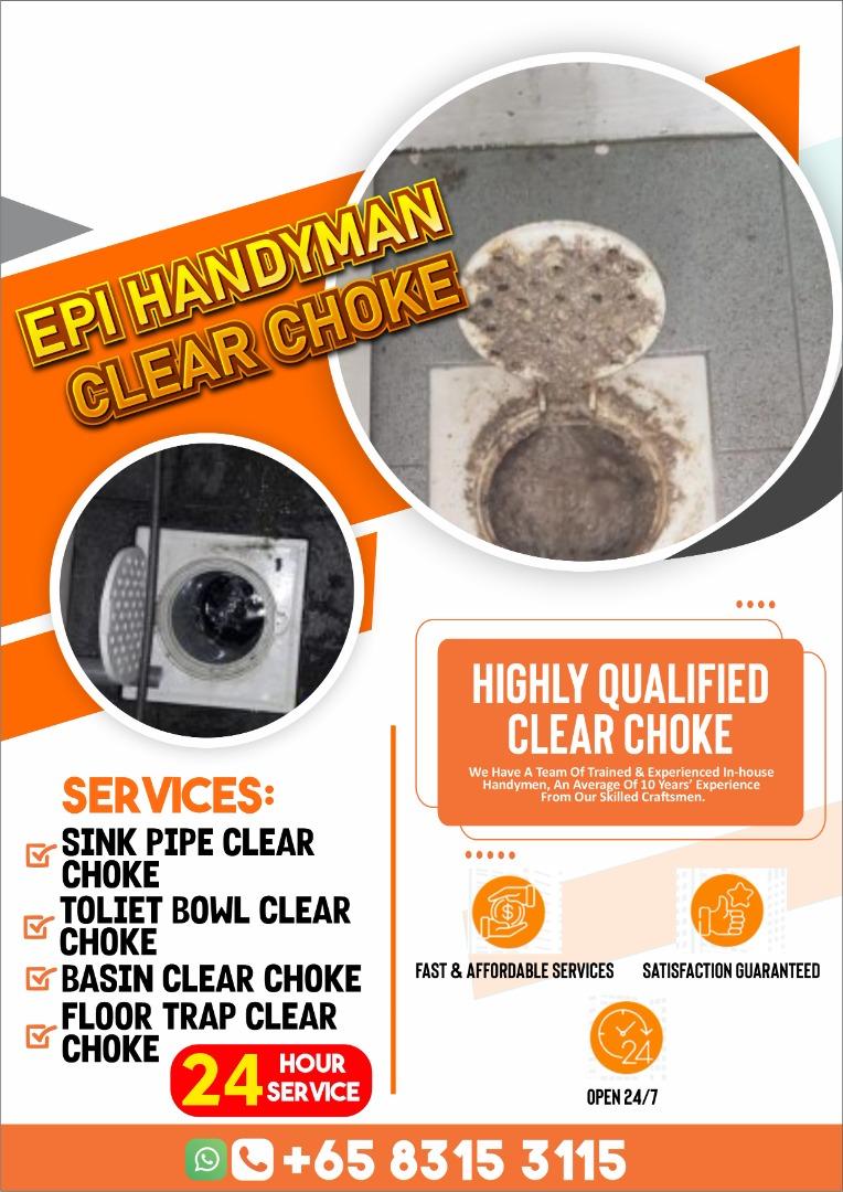 Clear Choke / Clear Sink Choke / Clear Floor Trap Choke / Toilet Bowl