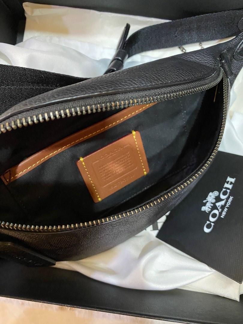 Coach Warren Belt Bag in Signature Canvas Black COACH Warren Men's