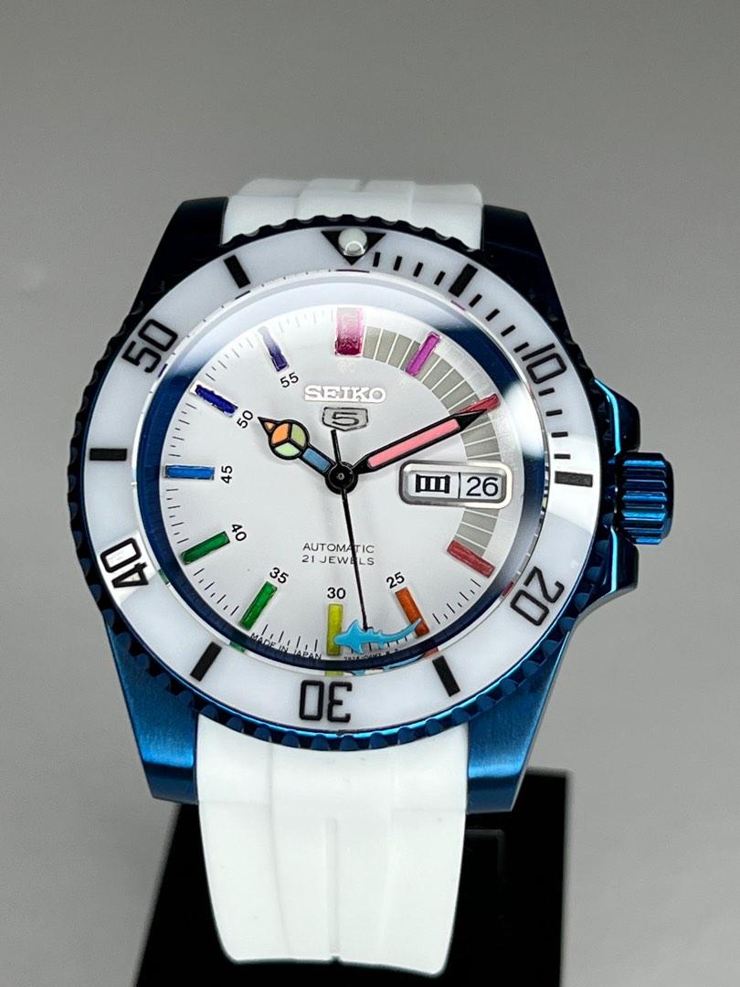 Custom Seiko Mod Rainbow Blue Steel Submariner, Men's Fashion, Watches &  Accessories, Watches on Carousell