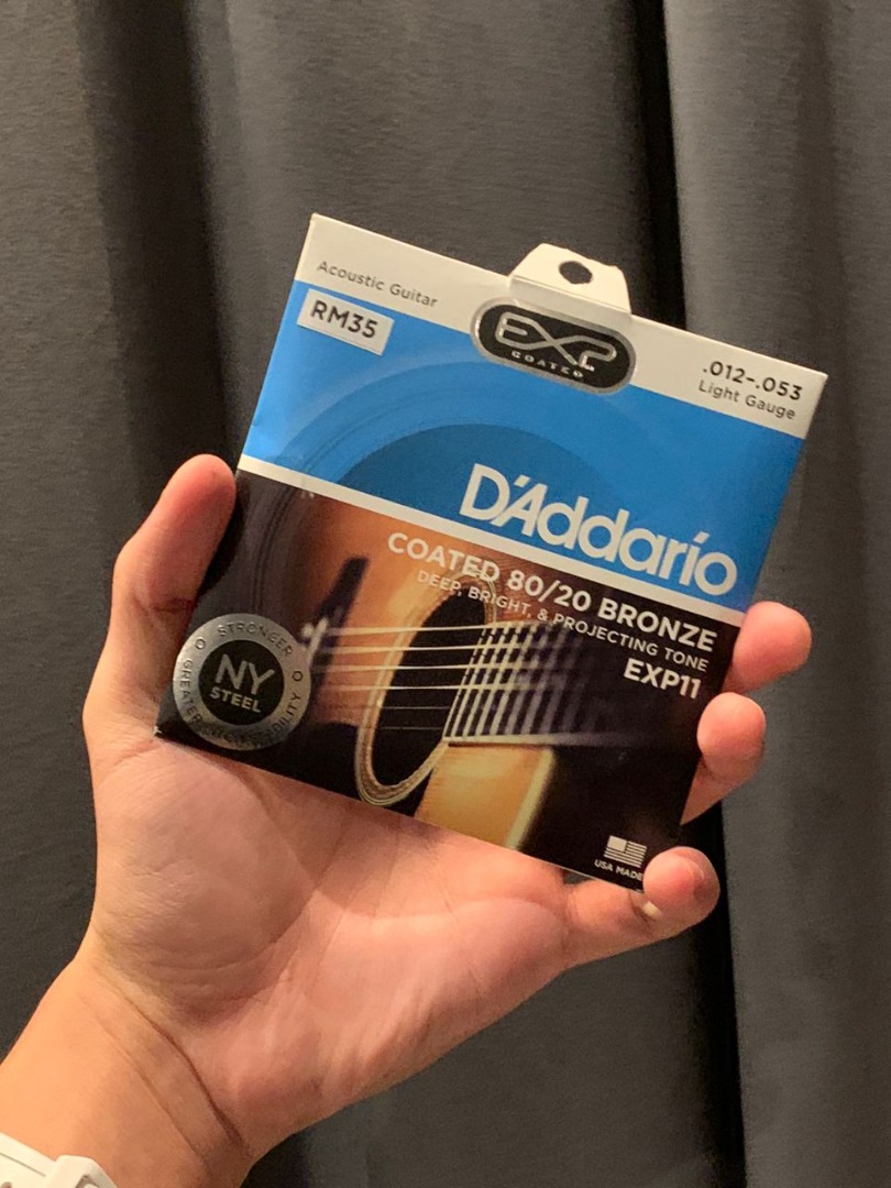 D Addario EXP11 Light Coated 80 20 Bronze Acoustic Strings .012