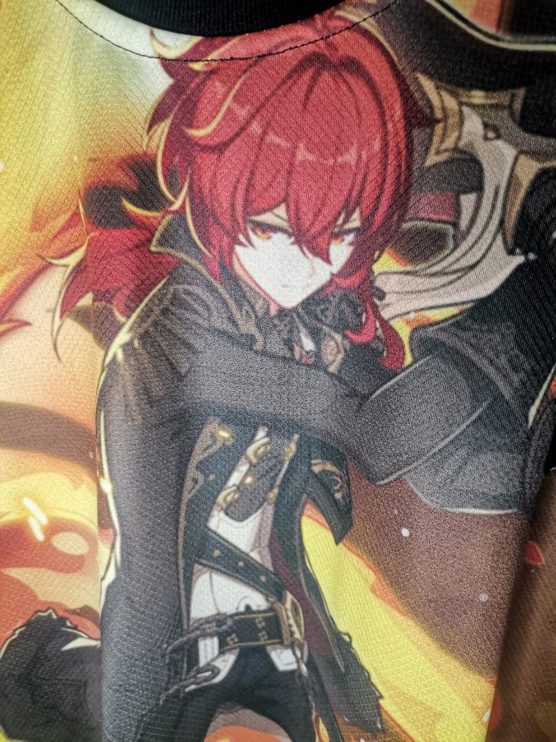 DILUC T SHIRT GENSHIN Impact FULL Sublimation, Men's Fashion, Tops