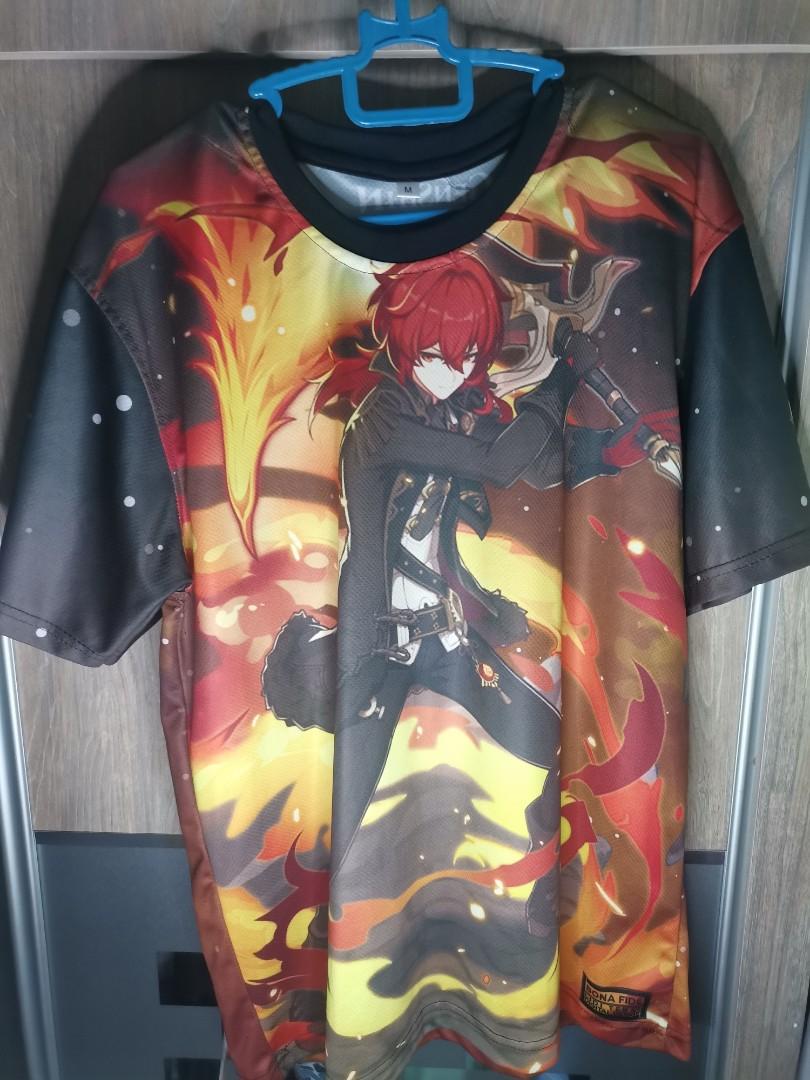 DILUC T SHIRT GENSHIN Impact FULL Sublimation, Men's Fashion, Tops
