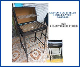 Double Layer Barbecue Griller - Welded & Stainless Grill with Cover & Stand  #COD #GCASH