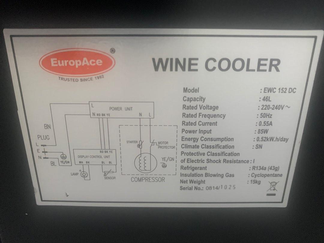 EuropAce 15 bottle wine chiller (Not Working), TV & Home Appliances