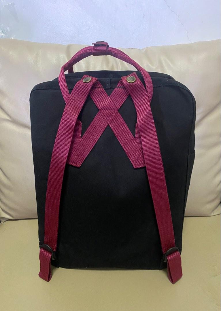 Fjallraven Kanken Classic Backpack Black w ox red handle Women s Fashion Bags Wallets Backpacks on Carousell