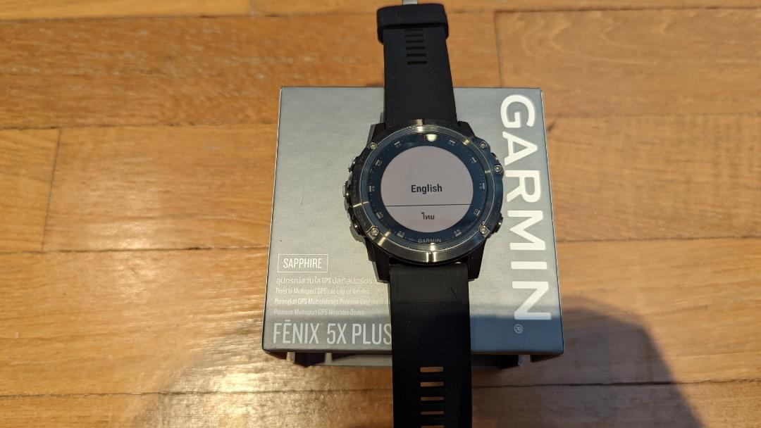 Garmin fenix 5 plus sapphire carbon gray sale dlc titanium eng