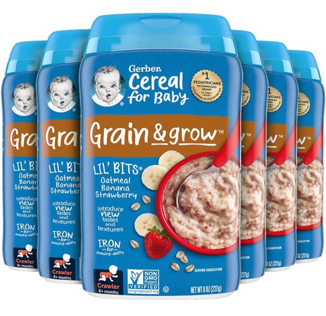Gerber Oatmeal Cereal (Banana and Strawberry), Babies & Kids, Nursing ...