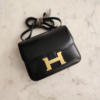 Hermes Constance 18 Black Noir Evercalf Palladium Hardware