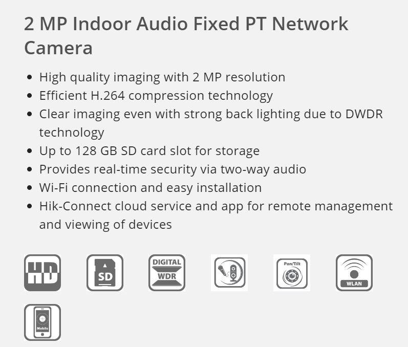 HIKVISION EASY PLUG AND PLAY CCTV DS2CV2Q21FDIW (HOUSE/OFFICE