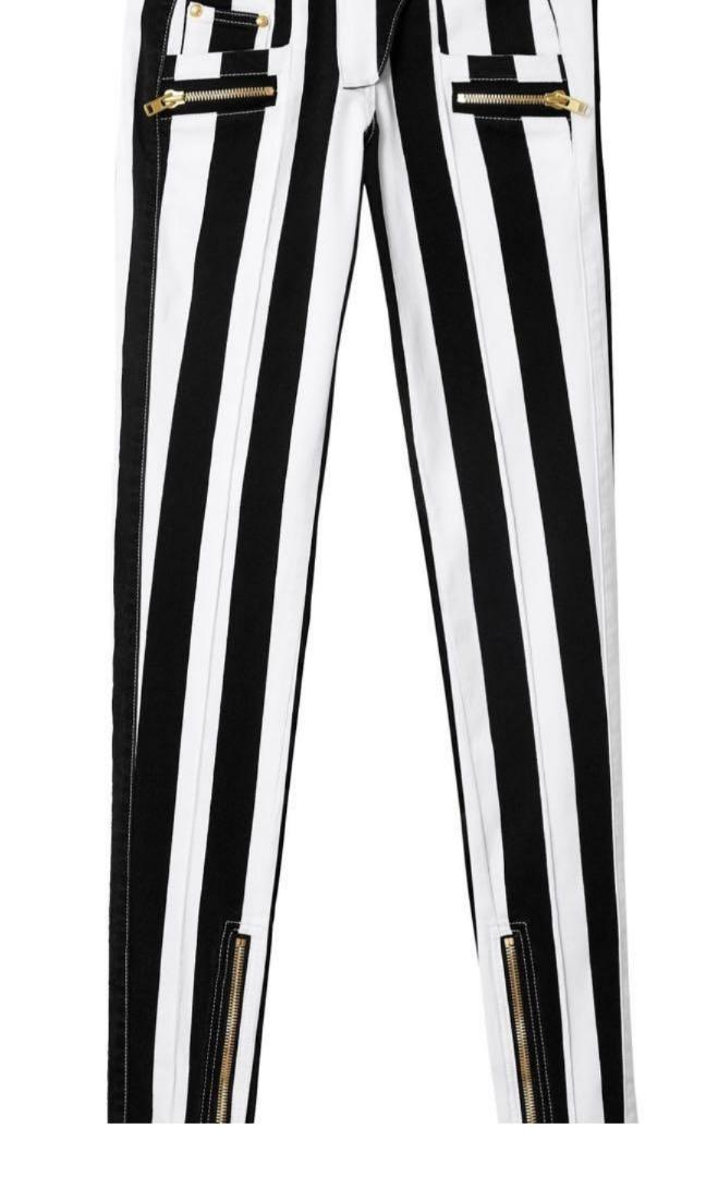 H M Balmain Striped Jeans Women s Fashion Bottoms Jeans