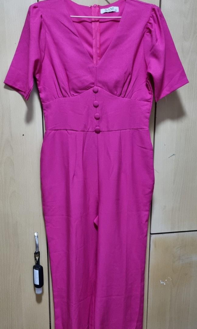 Hot Pink Jumpsuit, Women's Fashion, Dresses & Sets, Jumpsuits on Carousell