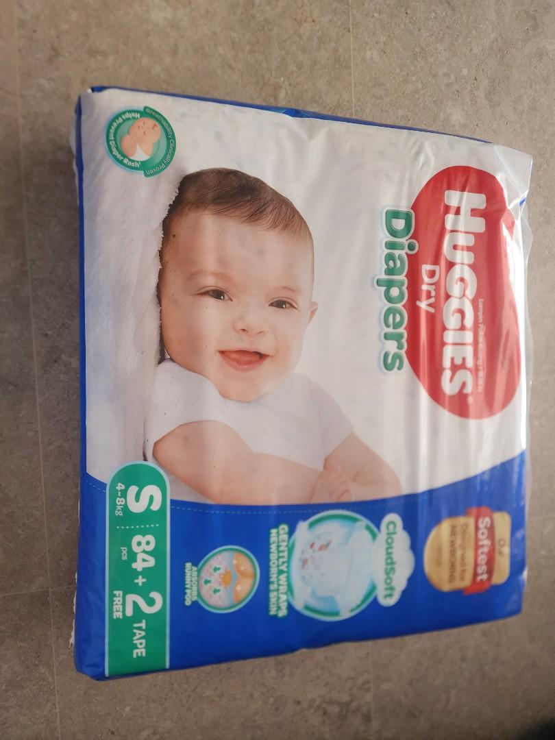 Huggies Dry diapers (tape; S size); all 3 for sgd25, Babies & Kids