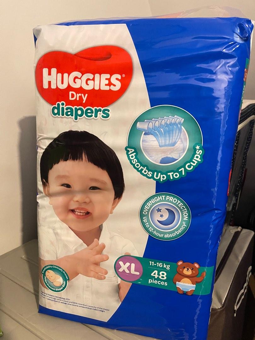 Huggies dry diapers XL (48pcs), Babies & Kids, Bathing & Changing, Diapers & Baby Wipes on Carousell