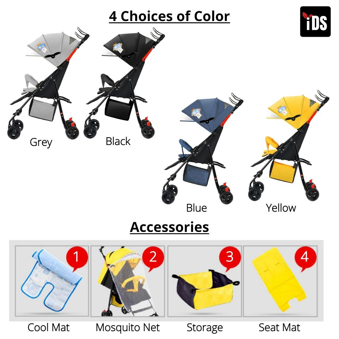 [iDS] Reclining Folding 4kg Lightweight Baby Stroller Foldable