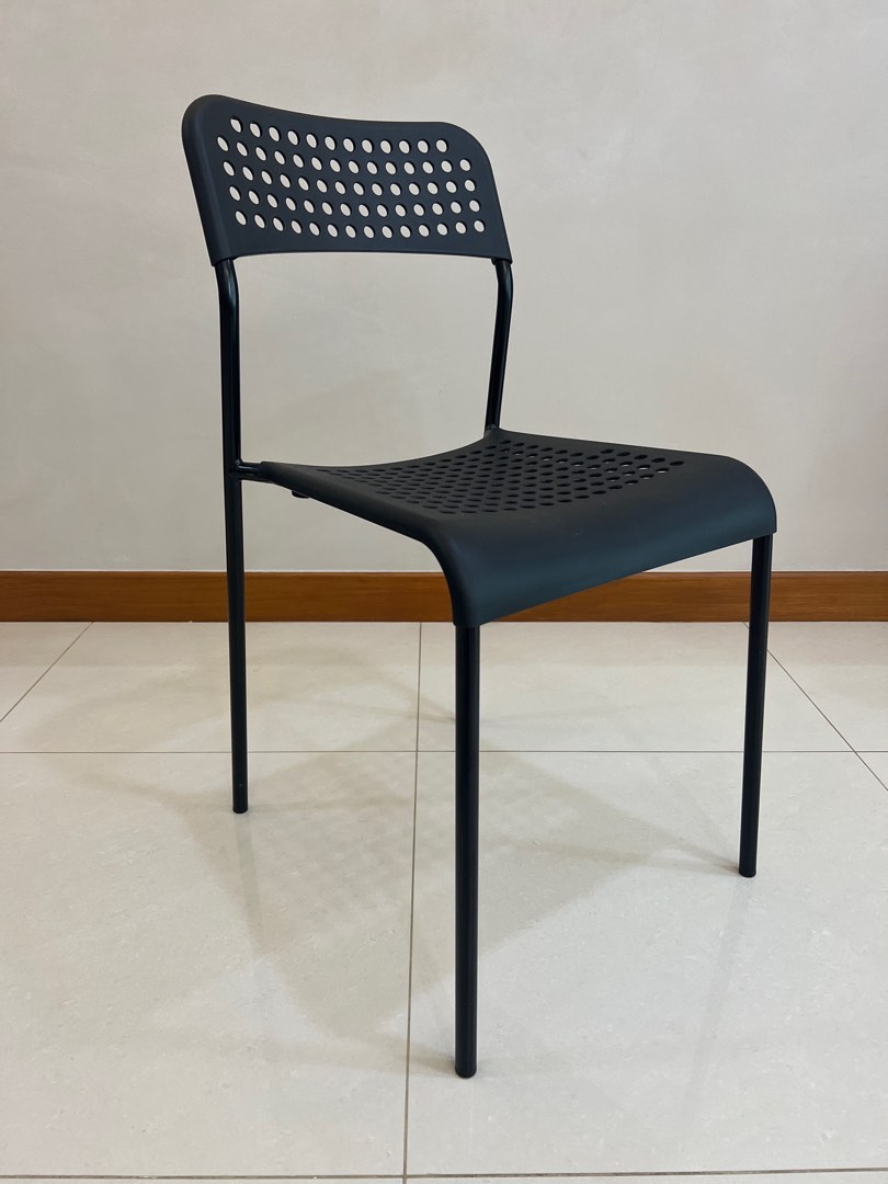 Ikea (ADDE) Black Backing Chair, Furniture & Home Living, Furniture