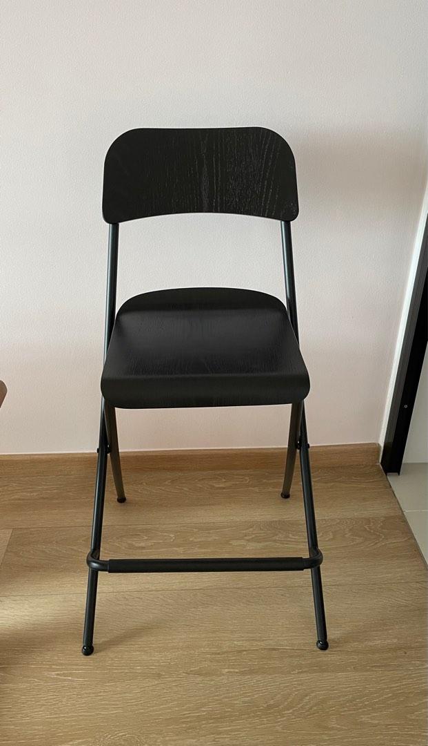 IKEA FRANKLIN Foldable Bar Stool with Backrest, Furniture & Home Living