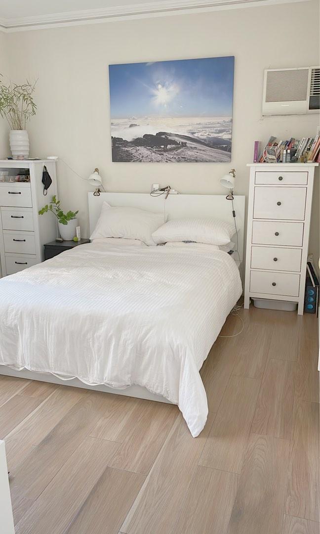 IKEA Malm queen size bed, 傢俬＆家居, 傢俬, 床架及床褥 Carousell